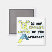 Lettre préférée Q Magnet (Recto/Verso)