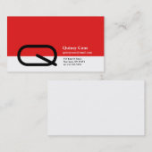 Lettre Q Alphabet Carte de visite Rouge (Devant / Derrière)
