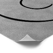 Lettre Q, Monogramme gothique Poster noir (Coin)