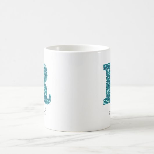 Lettre R Blue Sparkly Mug personnalisée (Centre)
