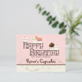Lettre R Bonne Anniversaire Cupcake Business Carte (Debout devant)