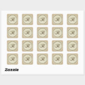 Lettre R burlap autocollants de conception rustiqu (Feuille)