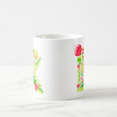 Lettre R en Fleurs Café Mug (Centre)
