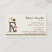 Lettre R Monogram Dessert Boulangerie Cartes de vi (Dos)