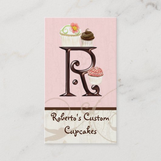 Lettre R Monogram Dessert Boulangerie Cartes de vi (Devant)