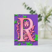 Lettre R Monogramme initial sur les cartes violett (Debout devant)