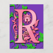 Lettre R Monogramme initial sur les cartes violett (Devant)