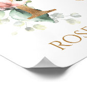 Lettre R Monogramme Rose Peach rose Poster (Coin)