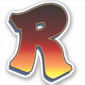 Lettre R - Sticker pour les flammes (Devant)