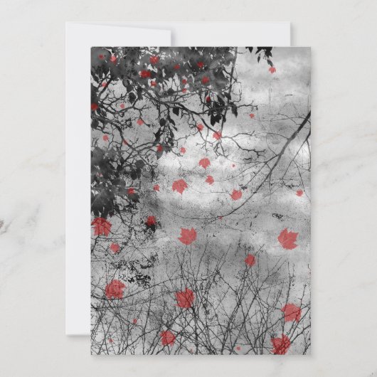 Lettre rouge Day Goth Faire-part de mariage (Devant)