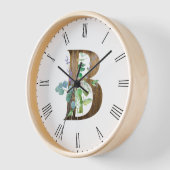 Lettre Rustique B Horloge À Cadre En Bois (Angle)