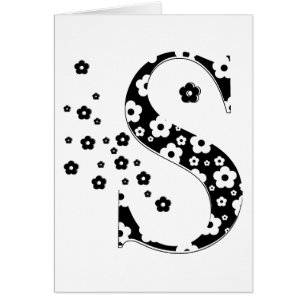 lettre S à motifs floraux