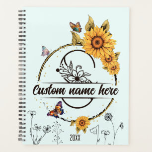 Lettre S aux papillons monogrammes de tournesol