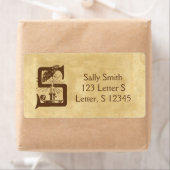 Lettre S Blanc Vintage Étiquette papier vieilli (En situation)