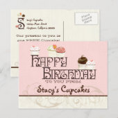 Lettre S Bonne Anniversaire Cupcake Business Carte (Devant / Derrière)