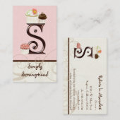 Lettre S Monogram Dessert Boulangerie Cartes de vi (Devant / Derrière)