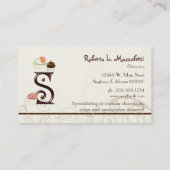Lettre S Monogram Dessert Boulangerie Cartes de vi (Dos)