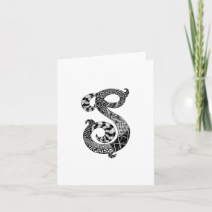 Lettre S Monogramme en noir et blanc