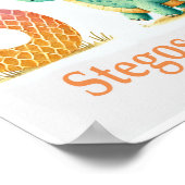 Lettre S, Poster d'aquarelle Dinosaure Alphabet (Coin)