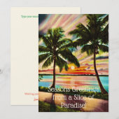 LETTRE SAISONNIÈRE tropicale Carte de vacances (Devant / Derrière)