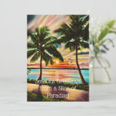 LETTRE SAISONNIÈRE tropicale Carte de vacances (Debout devant)