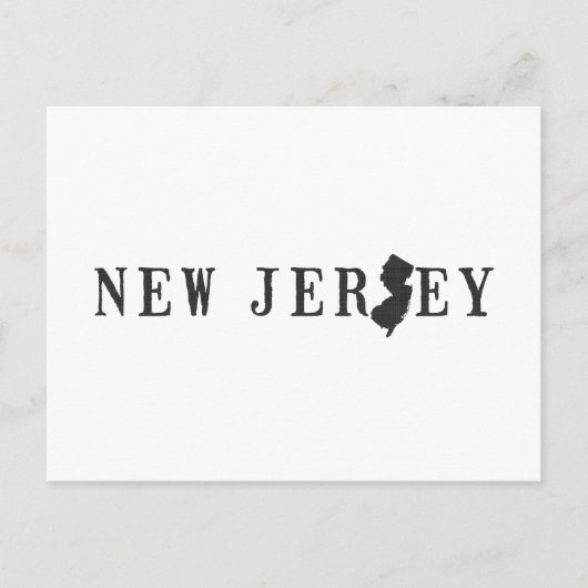 LETTRE SCÉNARIO DE LA CARTE DU New Jersey MOT D'ÉT (Devant)