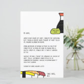 Lettre Sushi | Cute & Fun Wasabi avec Modèle date (Debout devant)