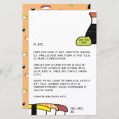 Lettre Sushi | Cute & Fun Wasabi avec Modèle date (Devant / Derrière)