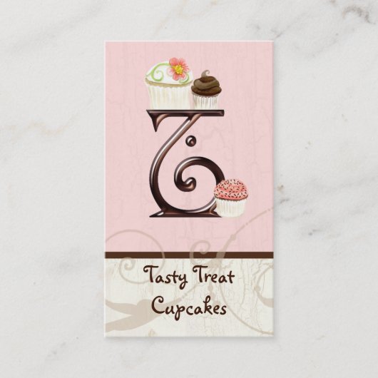 Lettre T Monogramme Dessert Boulangerie Cartes de  (Devant)