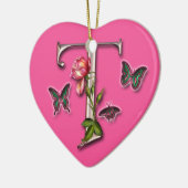 LETTRE T - ORNEMENT DE MONOGRAMME DE COEUR (Gauche)