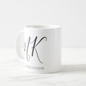 Lettre tendance initiale avec nom Mug (Devant gauche)