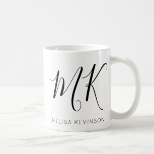 Lettre tendance initiale avec nom Mug