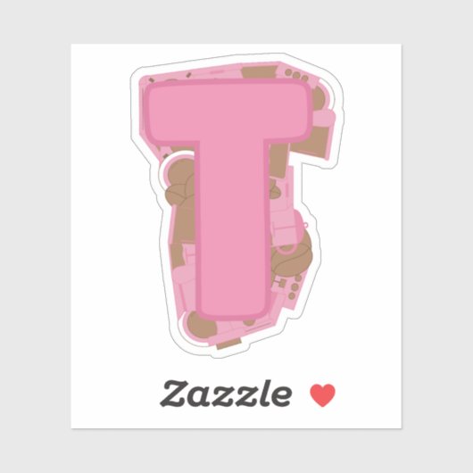 LETTRE THÈME DE Café T Sticker en vinyle coupé sur (Feuille)