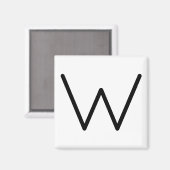 Lettre Titre "w" Magnet (Recto/Verso)