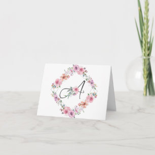 Lettre torse rose A Carte pour notes