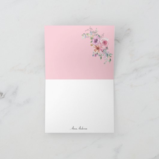 Lettre torse rose A Carte pour notes (Intérieur)