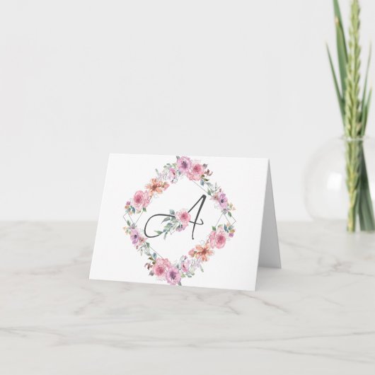 Lettre torse rose A Carte pour notes (Devant)