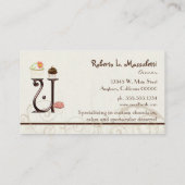 Lettre U Monogram Dessert Boulangerie Cartes de vi (Dos)
