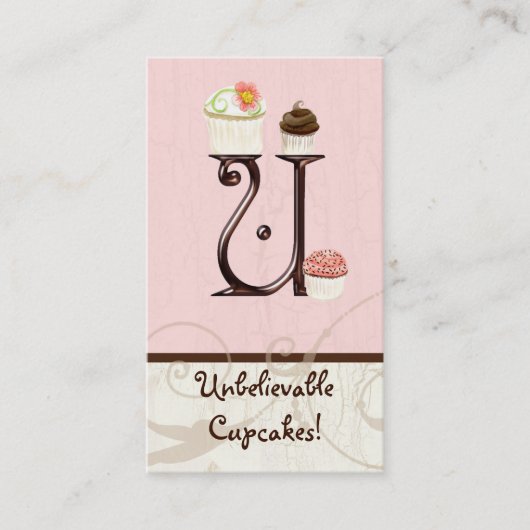 Lettre U Monogram Dessert Boulangerie Cartes de vi (Devant)
