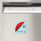Lettre U pour Umbrella Children's Magnet (In Situ (Lave-vaisselle))