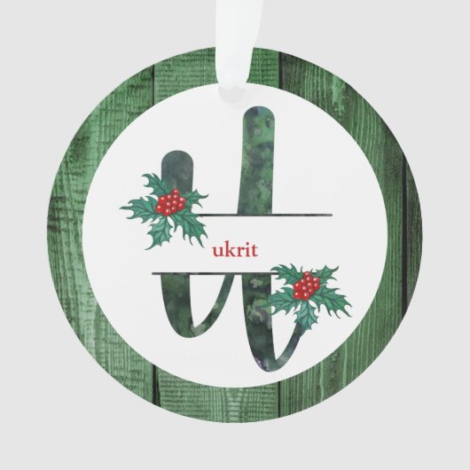 *~* Lettre U Rustic Christmas PHOTO Wood AP44 (devant)