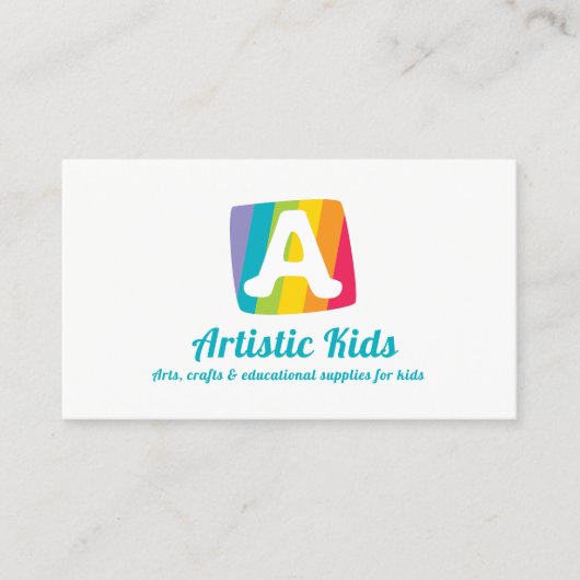 Lettre Un carte de visite d'art à rayures de blocs (Devant)