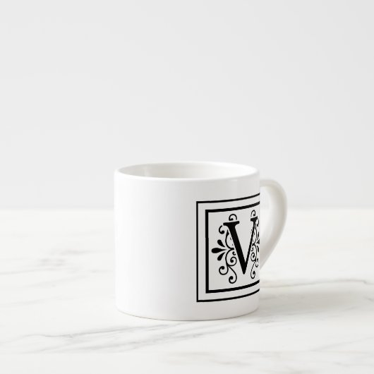 Lettre V Monogramme Espresso Mug (Devant droit)