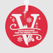 Lettre V Monogramme Nom de famille initial Salutat (dos)