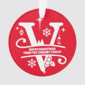 Lettre V Monogramme Nom de famille initial Salutat (devant)