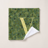 Lettre V vert foncé et jaune de la liberté Serviet (Gant de toilette)