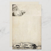 Lettre vintage à feuille de papier Père Noël (Devant / Derrière)