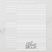 LETTRE vintage Cameras LAINE NOIRE Papeterie (Devant / Derrière)