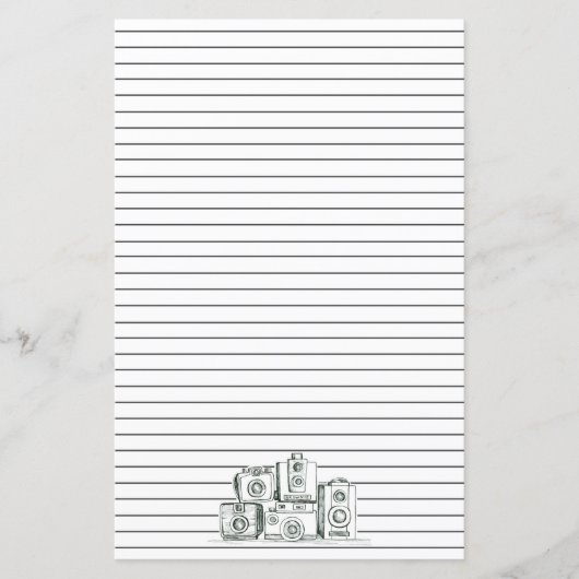 LETTRE vintage Cameras LAINE NOIRE Papeterie (Devant)