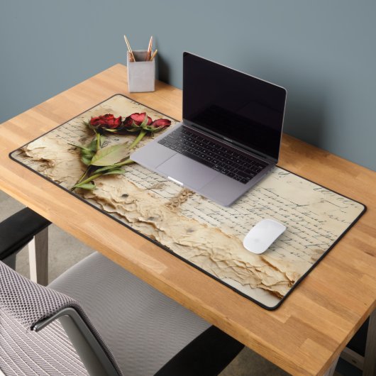 Lettre vintage d'amour parchemin avec fleurs (2) (Bureau 2)